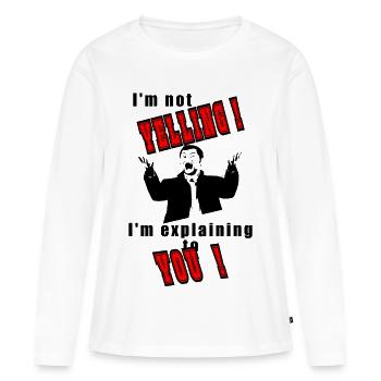 Je gueule pas je t'explique - T-shirt manches longues Premium bio Femme - blanc - Devant - Julia (174cm)