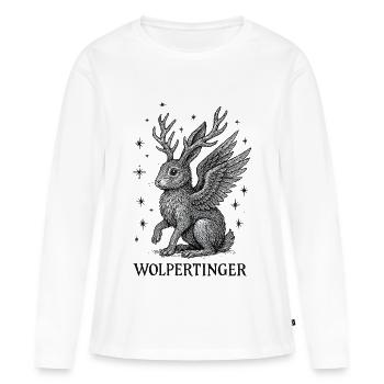 Fabelwesen - Der Wolpertinger - Frauen Premium Bio Langarmshirt - Weiß - Vorne - Julia (174cm)
