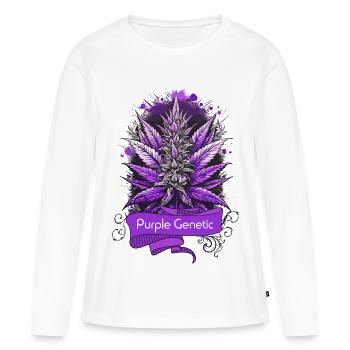 Génétique Pourpre - T-shirt manches longues Premium bio Femme - blanc - Devant - Julia (174cm)