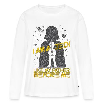 Star Wars I Am A Jedi Design Mit Spruch Und Jedi - Frauen Premium Bio Langarmshirt - Weiß - Vorne - Julia (174cm)