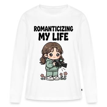 Enjoy life through the camera - Women's Premium Organic Long Sleeve Shirt - white - Front - Julia (174cm)