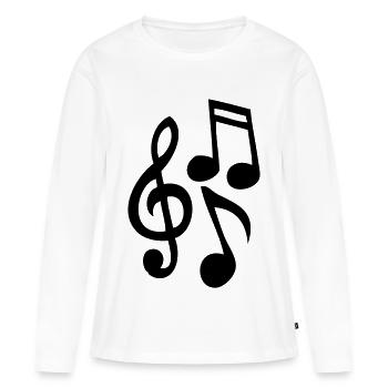 Musiknoten - Frauen Premium Bio Langarmshirt - Weiß - Vorne - Julia (174cm)