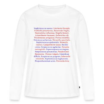 Liste des bactéries - T-shirt manches longues Premium bio Femme - blanc - Devant - Julia (174cm)