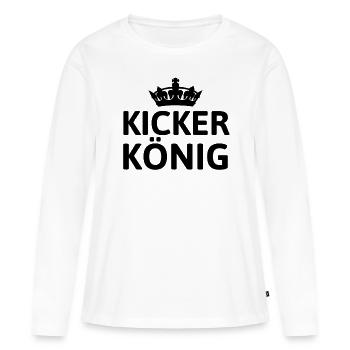 KICKER KÖNIG - T-shirt manches longues Premium bio Femme - blanc - Devant - Julia (174cm)
