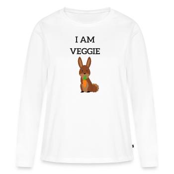 Je suis Veggie - T-shirt manches longues Premium bio Femme - blanc - Devant - Julia (174cm)