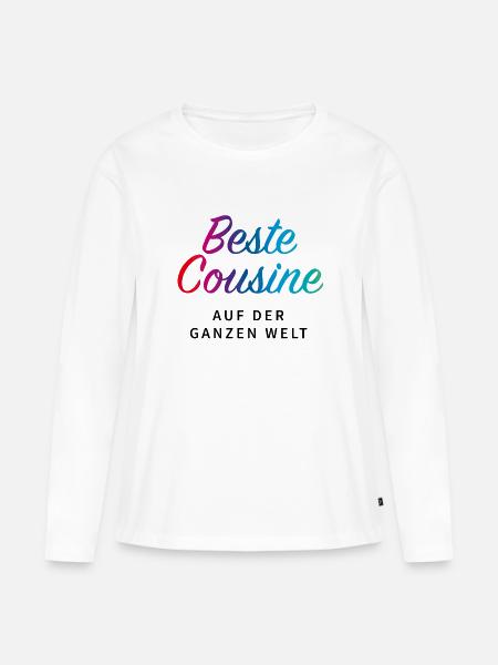 beste Cousine - Frauen Premium Bio Langarmshirt - Weiß