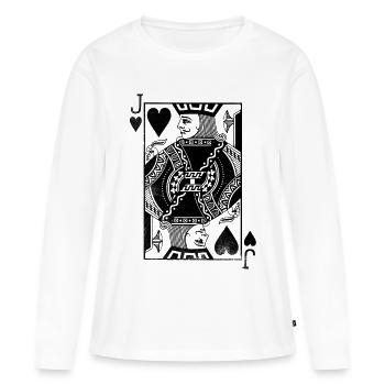 Heart jack playing card - Women's Premium Organic Long Sleeve Shirt - white - Front - Julia (174cm)