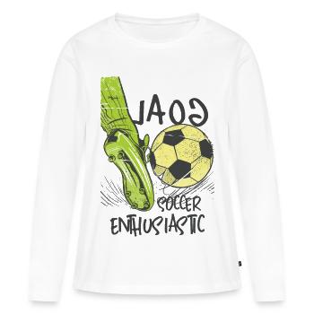 Football Inspires - Women's Premium Organic Long Sleeve Shirt - white - Front - Julia (174cm)