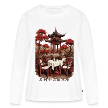 Asian Coffee - Women's Premium Organic Long Sleeve Shirt - white - Front - Julia (174cm)