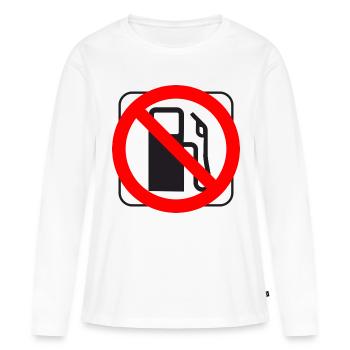 Stop Schild Tanksäule Benzin-Dieselpreise - Frauen Premium Bio Langarmshirt - Weiß - Vorne - Julia (174cm)