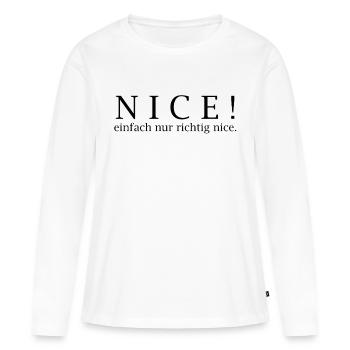 SYMPA ! Juste vraiment sympa. - T-shirt manches longues Premium bio Femme - blanc - Devant - Julia (174cm)