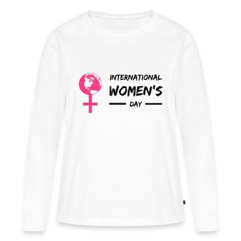 Globe Women's Symbol International Women's Day - Women's Premium Organic Long Sleeve Shirt - white - Front - Julia (174cm)