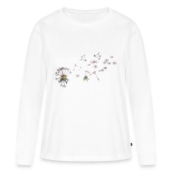 pustebluemchen für helle sachen - Frauen Premium Bio Langarmshirt - Weiß - Vorne - Julia (174cm)