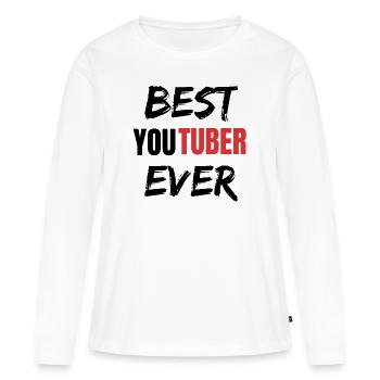 Best YouTuber Ever - Drôle De Cadeaux Youtuber - T-shirt manches longues Premium bio Femme - blanc - Devant - Julia (174cm)