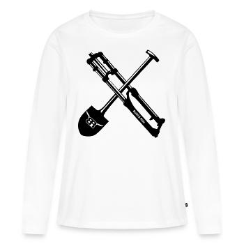No Dig, No trajet - T-shirt manches longues Premium bio Femme - blanc - Devant - Julia (174cm)