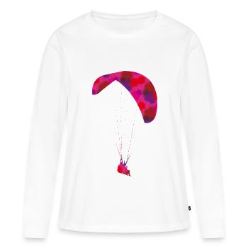 Farbiger Gleitschirm - Frauen Premium Bio Langarmshirt - Weiß - Vorne - Julia (174cm)