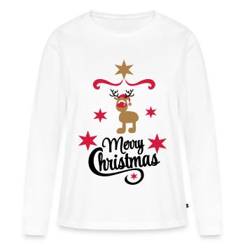 Weihnachten - Frauen Premium Bio Langarmshirt - Weiß - Vorne - Julia (174cm)
