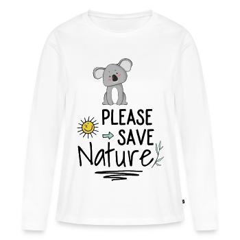 Naturschutz - Frauen Premium Bio Langarmshirt - Weiß - Vorne - Julia (174cm)