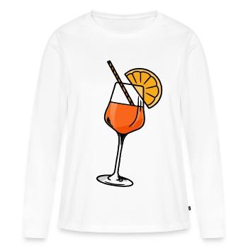 Apéritif Cocktail Aperoli Verre - T-shirt manches longues Premium bio Femme - blanc - Devant - Julia (174cm)