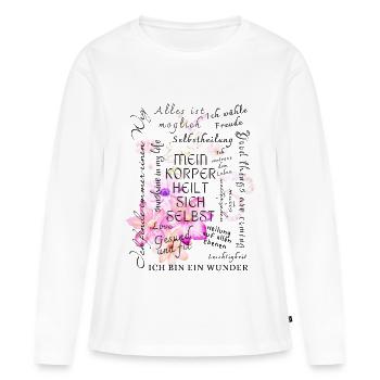 Motivation de guérison - T-shirt manches longues Premium bio Femme - blanc - Devant - Julia (174cm)