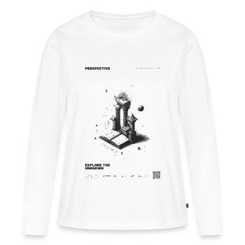 Perspektive der Raumzeit - Frauen Premium Bio Langarmshirt - Weiß - Vorne - Julia (174cm)