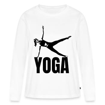 Yoga Logo - Women's Premium Organic Long Sleeve Shirt - white - Front - Julia (174cm)