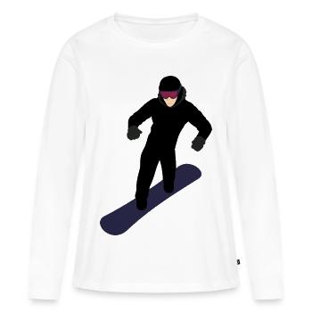 Snowboardeur dynamique - T-shirt manches longues Premium bio Femme - blanc - Devant - Julia (174cm)
