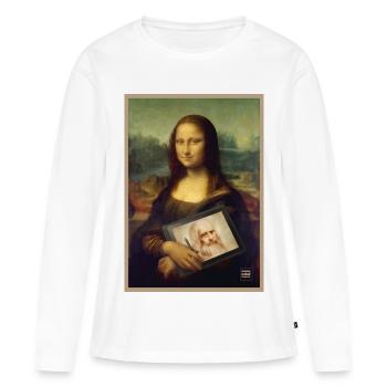 Mélange de sketches de tablette Mona Lisa - T-shirt manches longues Premium bio Femme - blanc - Devant - Julia (174cm)