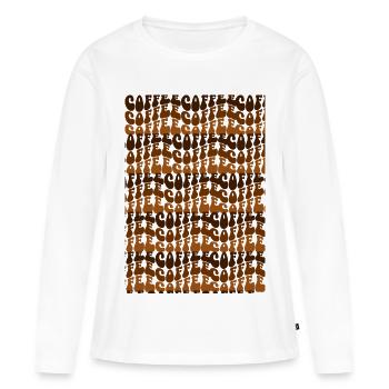 café café café - T-shirt manches longues Premium bio Femme - blanc - Devant - Julia (174cm)