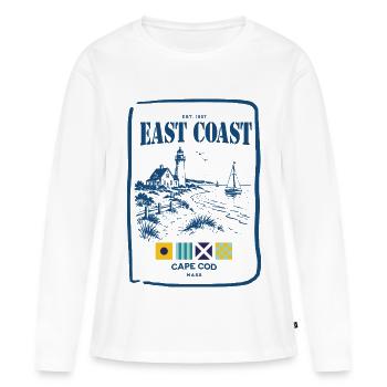 Scène Cape Cod Côte Est - T-shirt manches longues Premium bio Femme - blanc - Devant - Julia (174cm)
