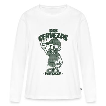 Dos Cervezas Por Favor Retro  - T-shirt manches longues Premium bio Femme - blanc - Devant - Julia (174cm)