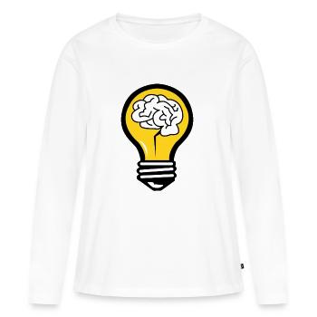 cerveau - T-shirt manches longues Premium bio Femme - blanc - Devant - Julia (174cm)