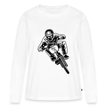 BMX - T-shirt manches longues Premium bio Femme - blanc - Devant - Julia (174cm)