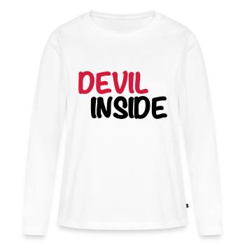 Devil inside - Frauen Premium Bio Langarmshirt - Weiß - Vorne - Julia (174cm)