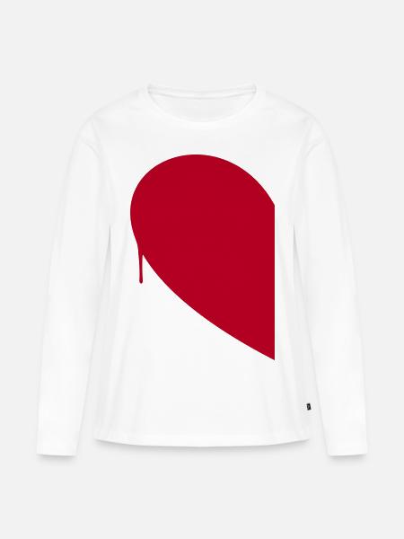 halbes herz frau - Frauen Premium Bio Langarmshirt - Weiß