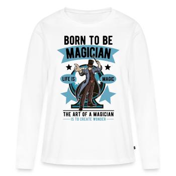 magicien - T-shirt manches longues Premium bio Femme - blanc - Devant - Julia (174cm)