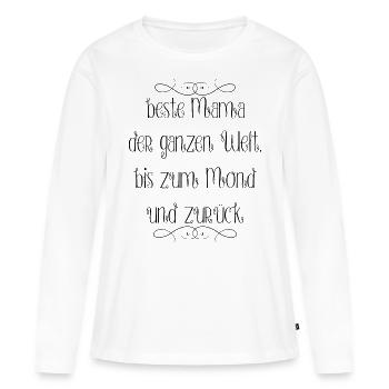 Beste Mama der Welt "Geschenkidee" - Frauen Premium Bio Langarmshirt - Weiß - Vorne - Julia (174cm)