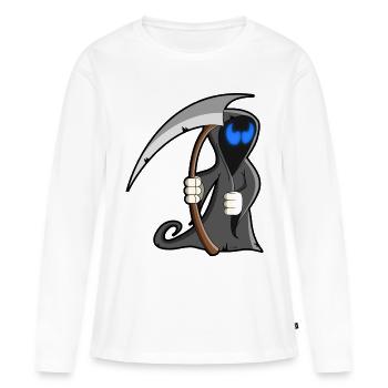 cartoon la faucheuse - T-shirt manches longues Premium bio Femme - blanc - Devant - Julia (174cm)