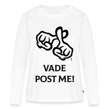 Vade Post Me! (Kreuz / Bibel / Religion / 1C) - Frauen Premium Bio Langarmshirt - Weiß - Vorne - Julia (174cm)