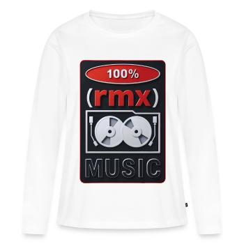 100% REMIX - sound & vision - T-shirt manches longues Premium bio Femme - blanc - Devant - Julia (174cm)