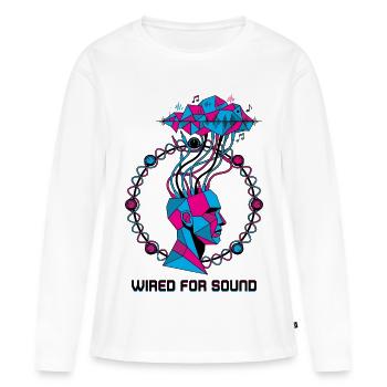 Câblé pour Sound Cyber Head - T-shirt manches longues Premium bio Femme - blanc - Devant - Julia (174cm)