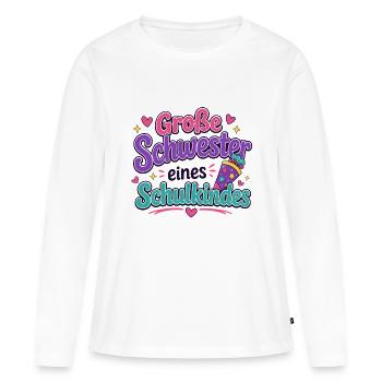 Große Schwester - Frauen Premium Bio Langarmshirt - Weiß - Vorne - Julia (174cm)