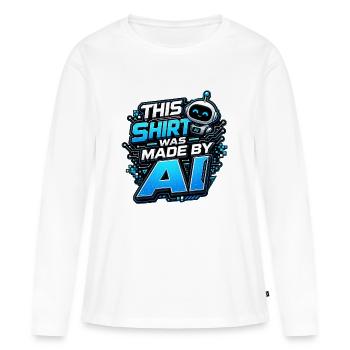 T-shirt AI : Créé par AI - T-shirt manches longues Premium bio Femme - blanc - Devant - Julia (174cm)