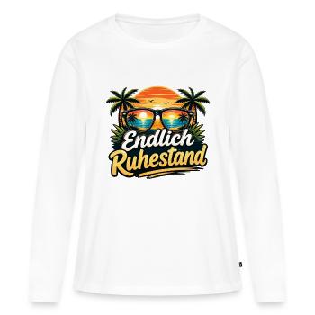 Endlich Ruhestand - Frauen Premium Bio Langarmshirt - Weiß - Vorne - Julia (174cm)