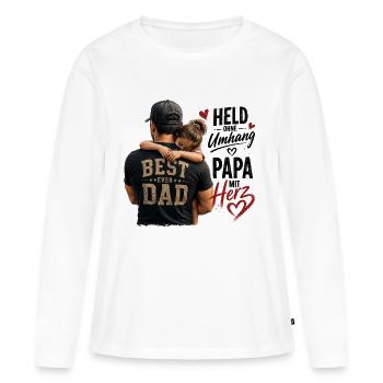 Best Dad Ever Herzumarmung - Frauen Premium Bio Langarmshirt - Weiß - Vorne - Julia (174cm)