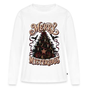 Fröhlicher und geheimnisvoller Weihnachtsbaum - Frauen Premium Bio Langarmshirt - Weiß - Vorne - Julia (174cm)
