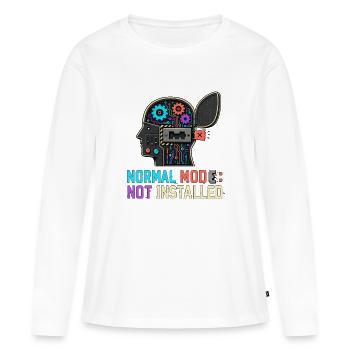 Normal Mode Not Installed – Geek Robot IT - Frauen Premium Bio Langarmshirt - Weiß - Vorne - Julia (174cm)