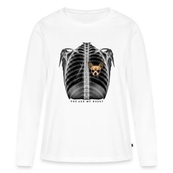 You Are My Heart - T-shirt manches longues Premium bio Femme - blanc - Devant - Julia (174cm)