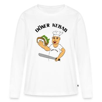 Kebab - T-shirt manches longues Premium bio Femme - blanc - Devant - Julia (174cm)