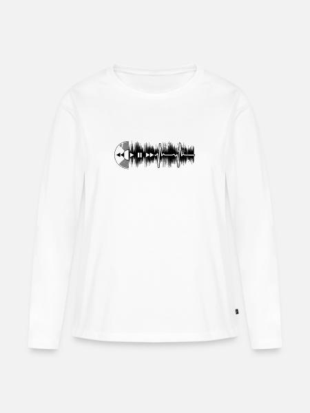 Vinyl Junkie Vinyl Heartbeat ECG Gift - Women's Premium Organic Long Sleeve Shirt - white